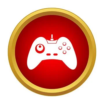 Video game controller icon inside a red circle イラスト素材