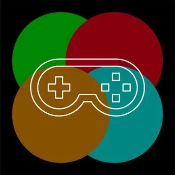 Video game controller icon - joystick, game play Stock Illustration