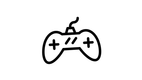 Video game controller icon, symbolizing gaming and technology. Stock Footage 334766376
