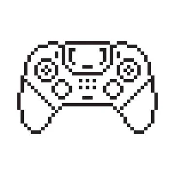 Video game controller illustration Gamepad sign Pixel art style Stock Illustration