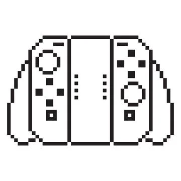 Video game controller illustration Gamepad sign Pixel art style Stock Illustration