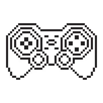 Video game controller illustration Gamepad sign Pixel art style 스톡 일러스트