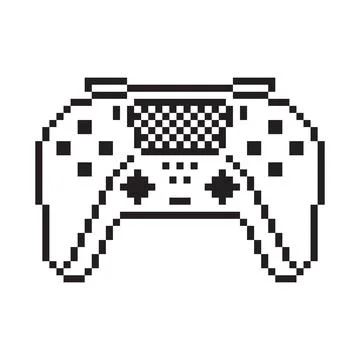 Video game controller illustration Gamepad sign Pixel art style Stock Illustration