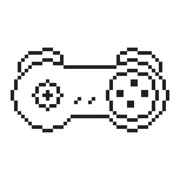 Video game controller illustration Gamepad sign Pixel art style Stock Illustration