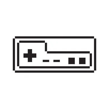 Video game controller illustration Gamepad sign Pixel art style 스톡 일러스트