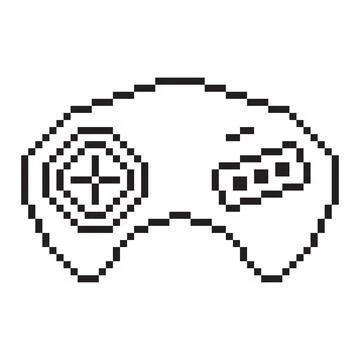 Video game controller illustration Gamepad sign Pixel art style Stock Illustration