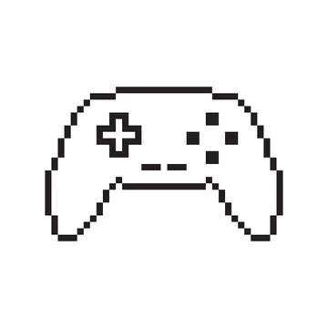 Video game controller illustration Gamepad sign Pixel art style Stock Illustration