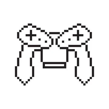 Video game controller illustration Gamepad sign Pixel art style Stock Illustration