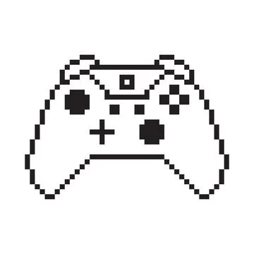 Video game controller illustration Gamepad sign Pixel art style Stock Illustration