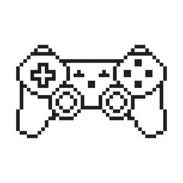 Video game controller illustration Gamepad sign Pixel art style Stock Illustration