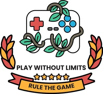 A video game controller with a leafy design on it Stock Illustration