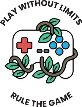 A video game controller with a leafy design on it Stock Illustration