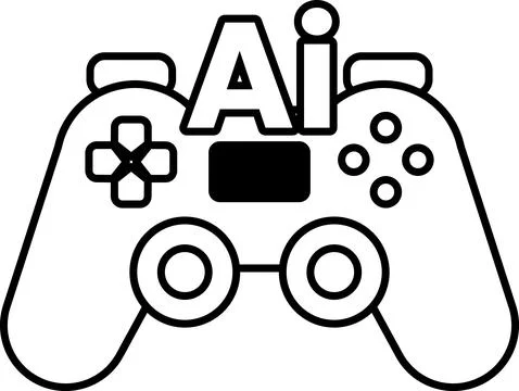 Video game controller with the letters AI on it Stock Illustration