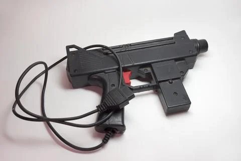Video game controller. light gun, an optional hardware accessory for playin.. Foto stock