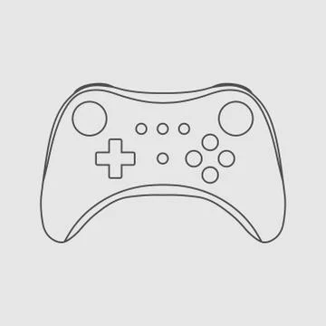 Video game controller linear vector illustration Stock Illustration