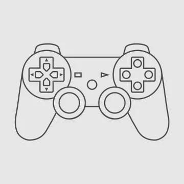 Video game controller linear vector illustration Stock Illustration