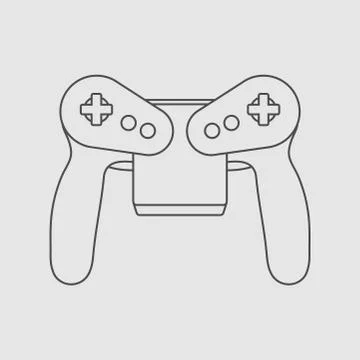 Video game controller linear vector illustration Illustrazione stock