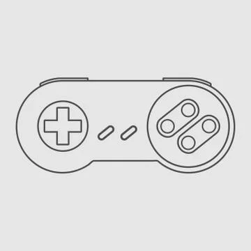 Video game controller linear vector illustration 스톡 일러스트