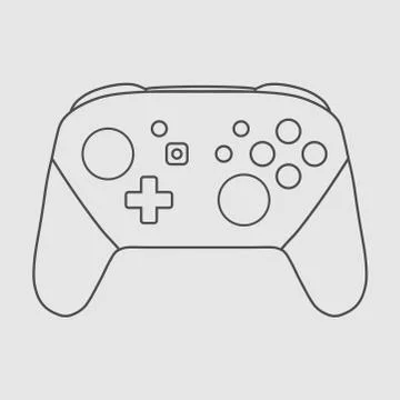 Video game controller linear vector illustration Stock Illustration
