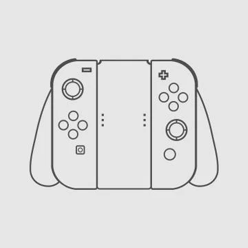Video game controller linear vector illustration Stock Illustration