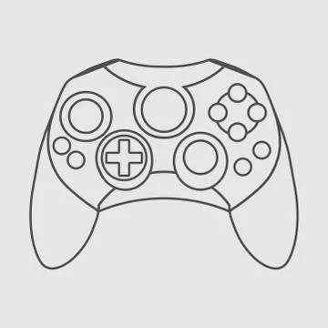 Video game controller linear vector illustration Illustrazione stock