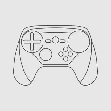 Video game controller linear vector illustration Stock Illustration