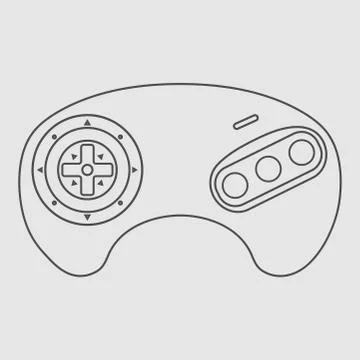 Video game controller linear vector illustration Stock Illustration