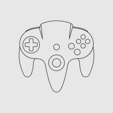 Video game controller linear vector illustration Stock Illustration