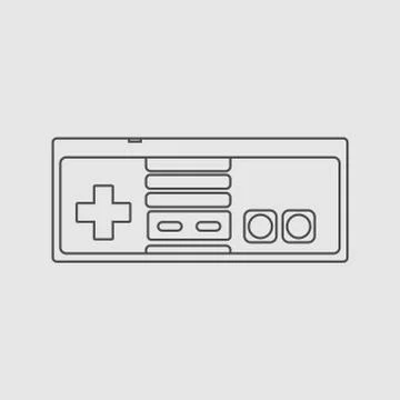 Video game controller linear vector illustration Stock Illustration