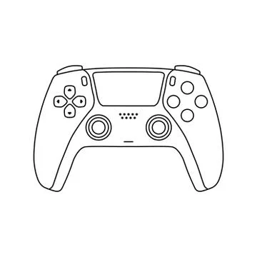 Video game controller linear vector illustration Stock Illustration