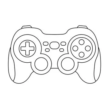 Video game controller linear vector illustration Stock Illustration