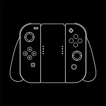 Video game controller linear vector illustration Stock Illustration