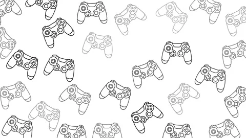 Video game controller pattern with dynamic motion background and gaming elements Vidéo 334516609