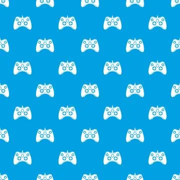 Video game controller pattern seamless blue 스톡 일러스트