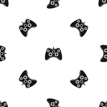 Video game controller pattern seamless black Illustrazione stock