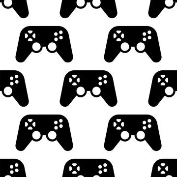 Video game controller seamless pattern background. Gadgets and devices Stock Illustration