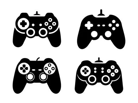 Video Game controller silhouette, game console vector Stock Illustration