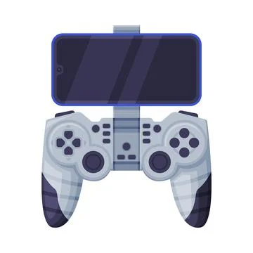 Video Game Controller with Smatphone Display, Modern Game Console Cartoon Vector 스톡 일러스트
