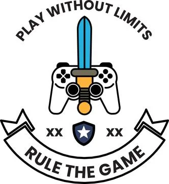 A video game controller with a sword on it Illustrazione stock