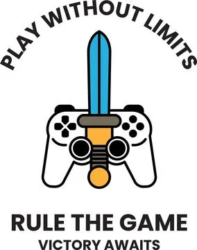 A video game controller with a sword on it Stock Illustration