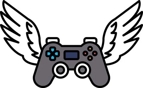 A video game controller with wings on it Stock Illustration