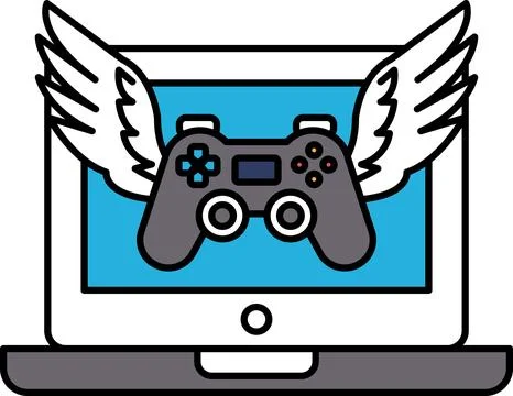 A video game controller with wings on it Stock Illustration