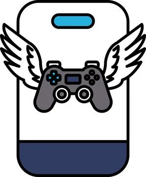 A video game controller with wings on it Stock Illustration