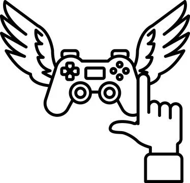 A video game controller with wings on it Stock Illustration