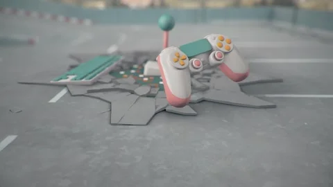 Video Game Controllers in a Real Parking Lot Stock Footage 294453479