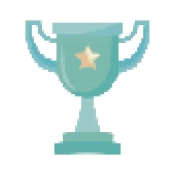 Video game controls and trophy pixelate icon Stock Illustration