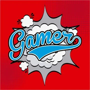 Video game design over red background, vector illustration Stock Illustration