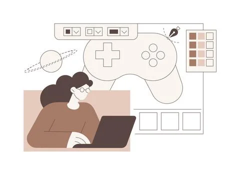 Video game design software isolated cartoon vector illustrations. Stockillustratie