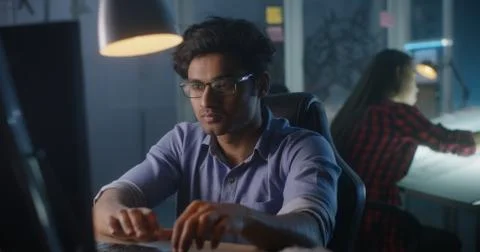 Video game developer at work Stock Photos