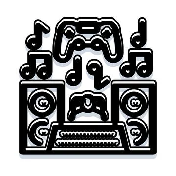 Video game development and digital audio production concept Stock-Illustration